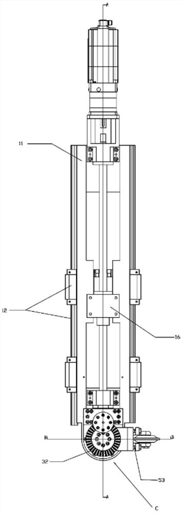 Telescopic arm structure of hub roller press