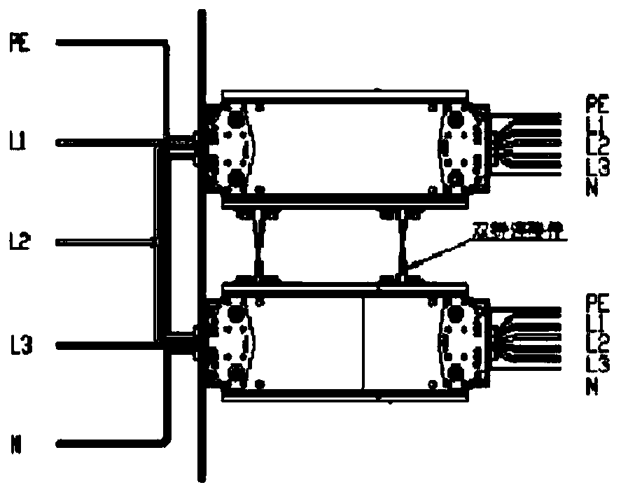 Left and right double-spliced intensive bus duct starting end connecting plate