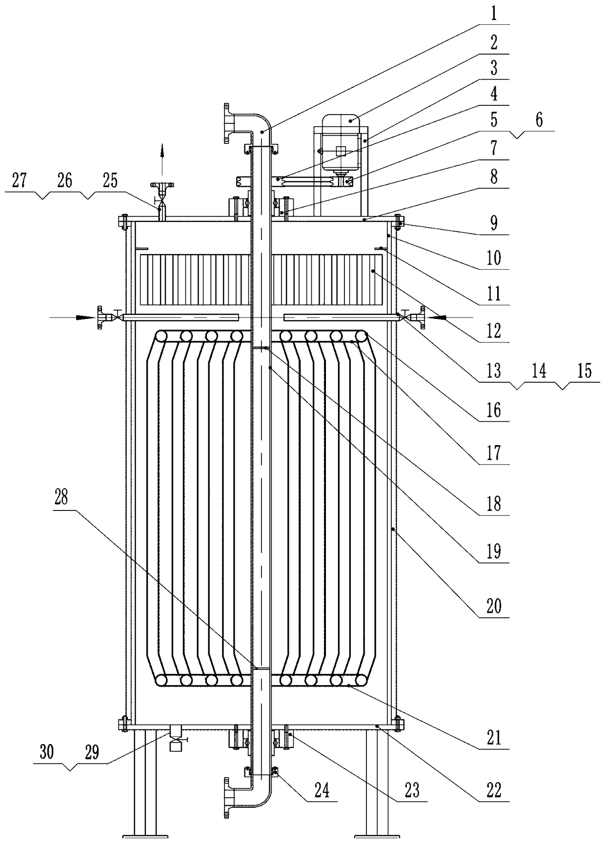 High-efficiency coil type heat exchange evaporator and heat exchange method