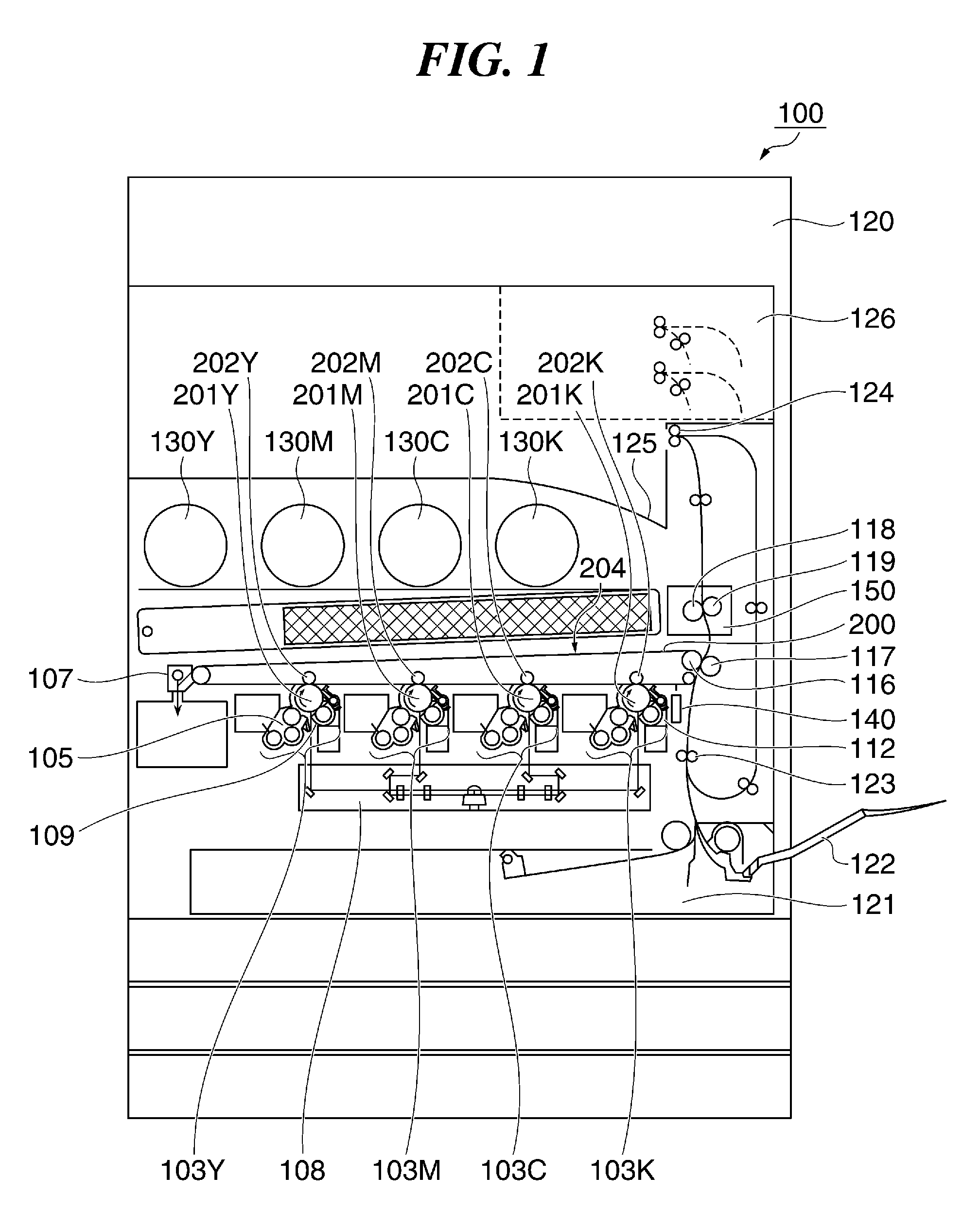 Image forming apparatus having image carrier and belt member