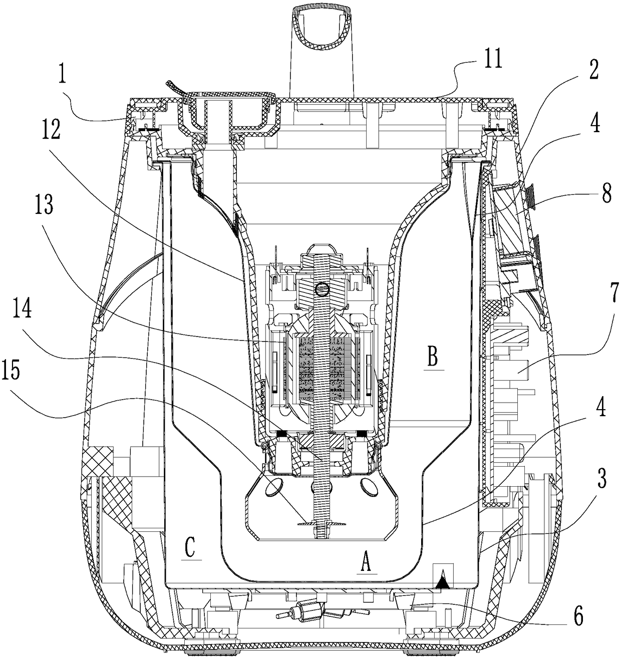 Electric control system of food processor