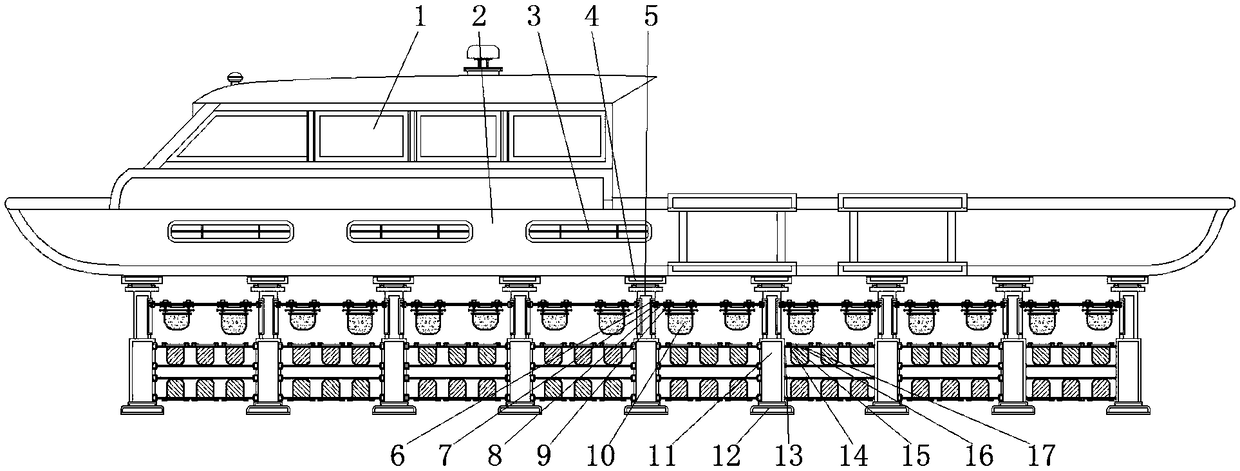 Platform type ship with undersea aquaculture function