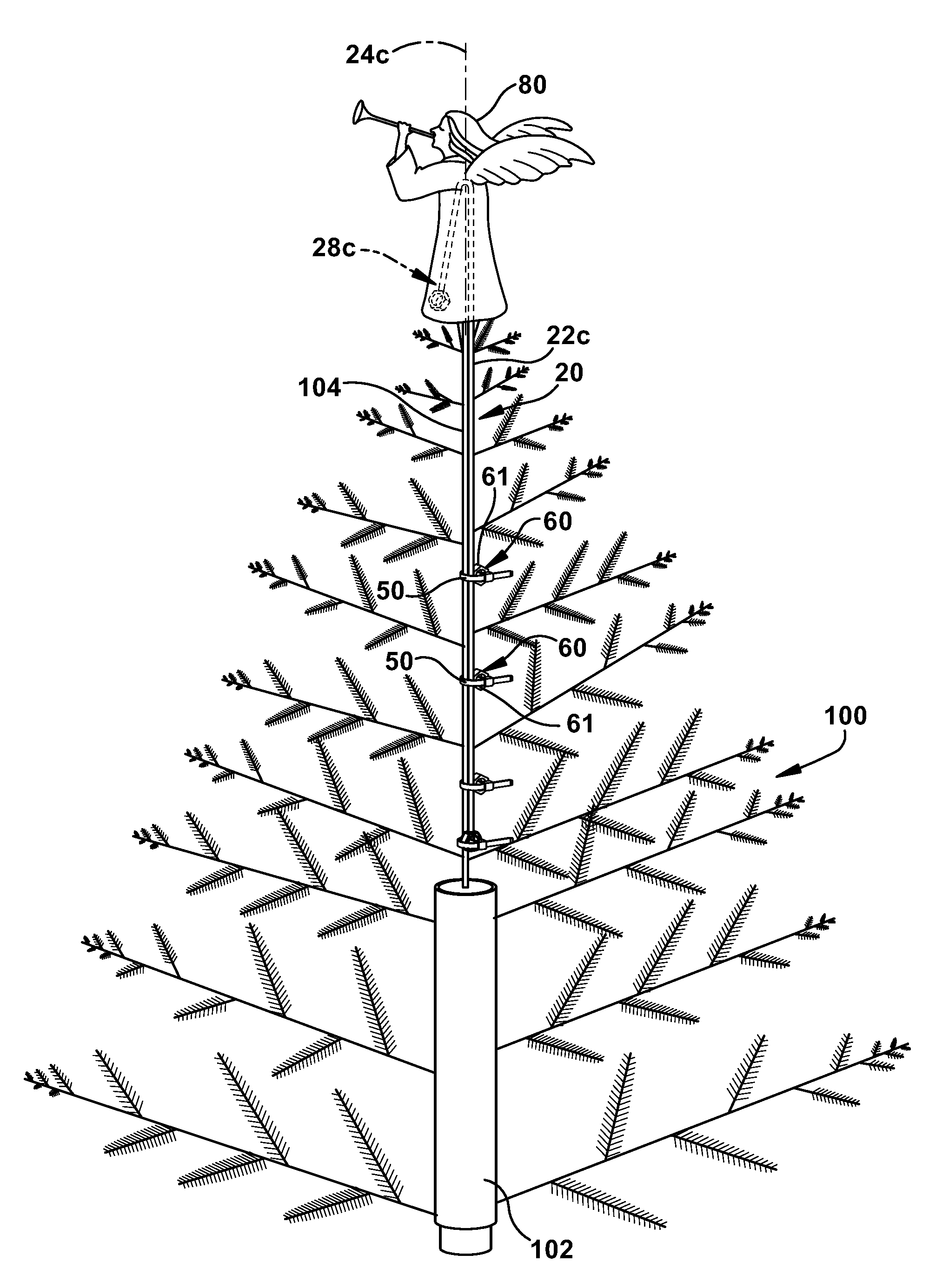 Apparatus and method for attaching a decorative fixture to a tree top