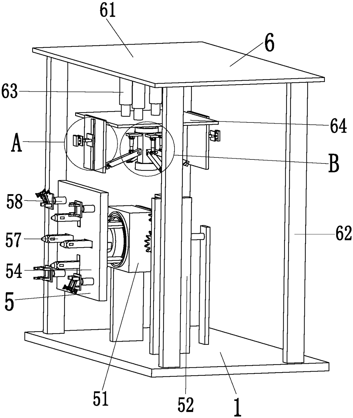 Electric automobile detection workbench capable of achieving fixing, rotating and grinding