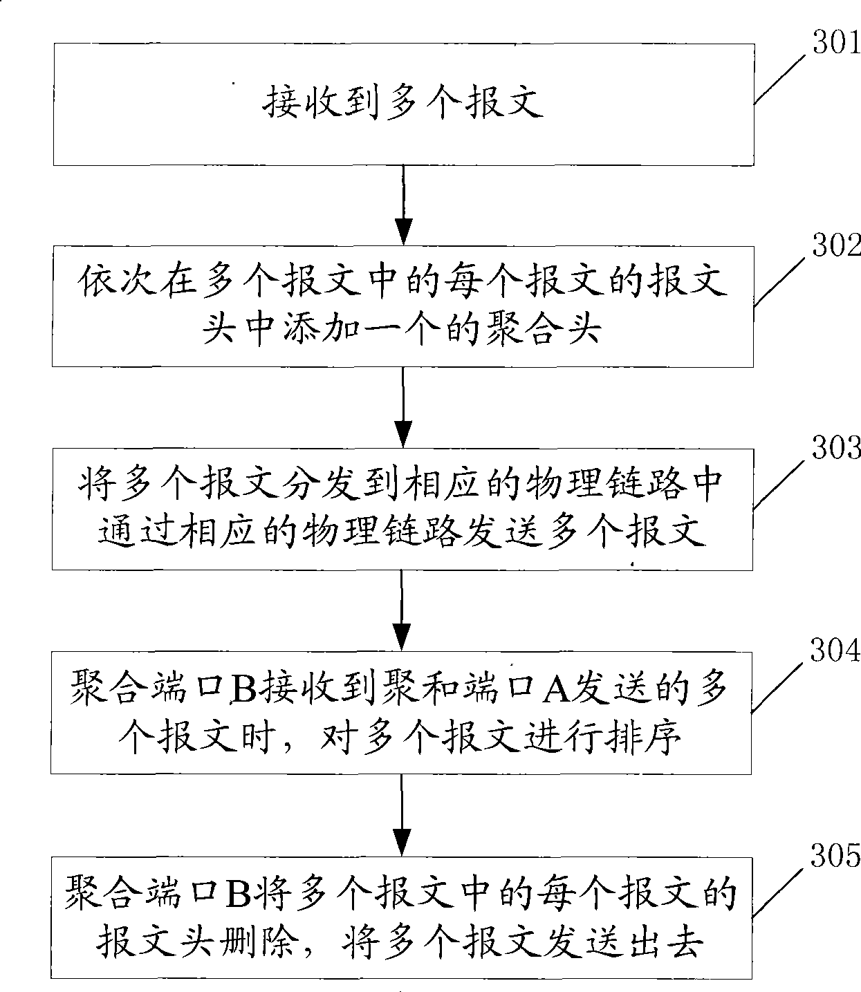 Method, terminal port and system for packet transmission