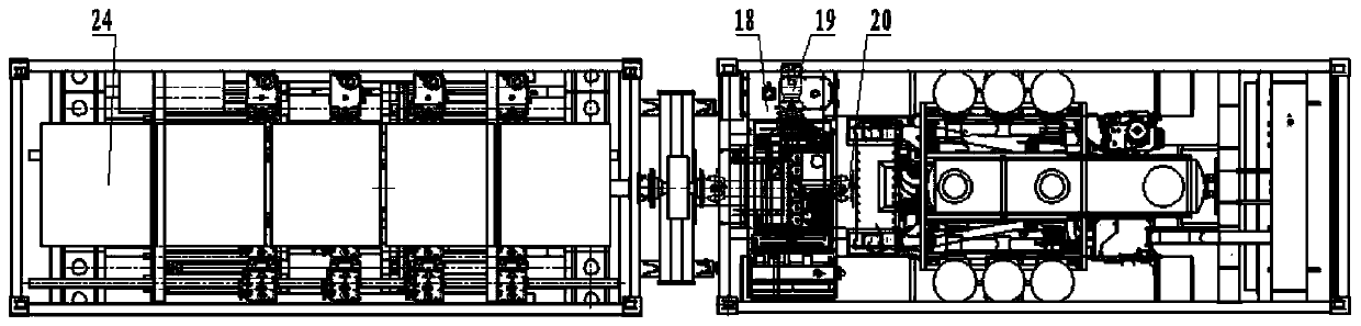 A hydraulically driven modular pump frac skid