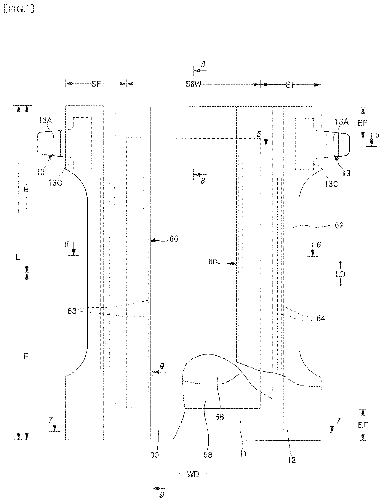 Sheet member exhibiting unevenness, absorbent article equipped with same and producing method therefor