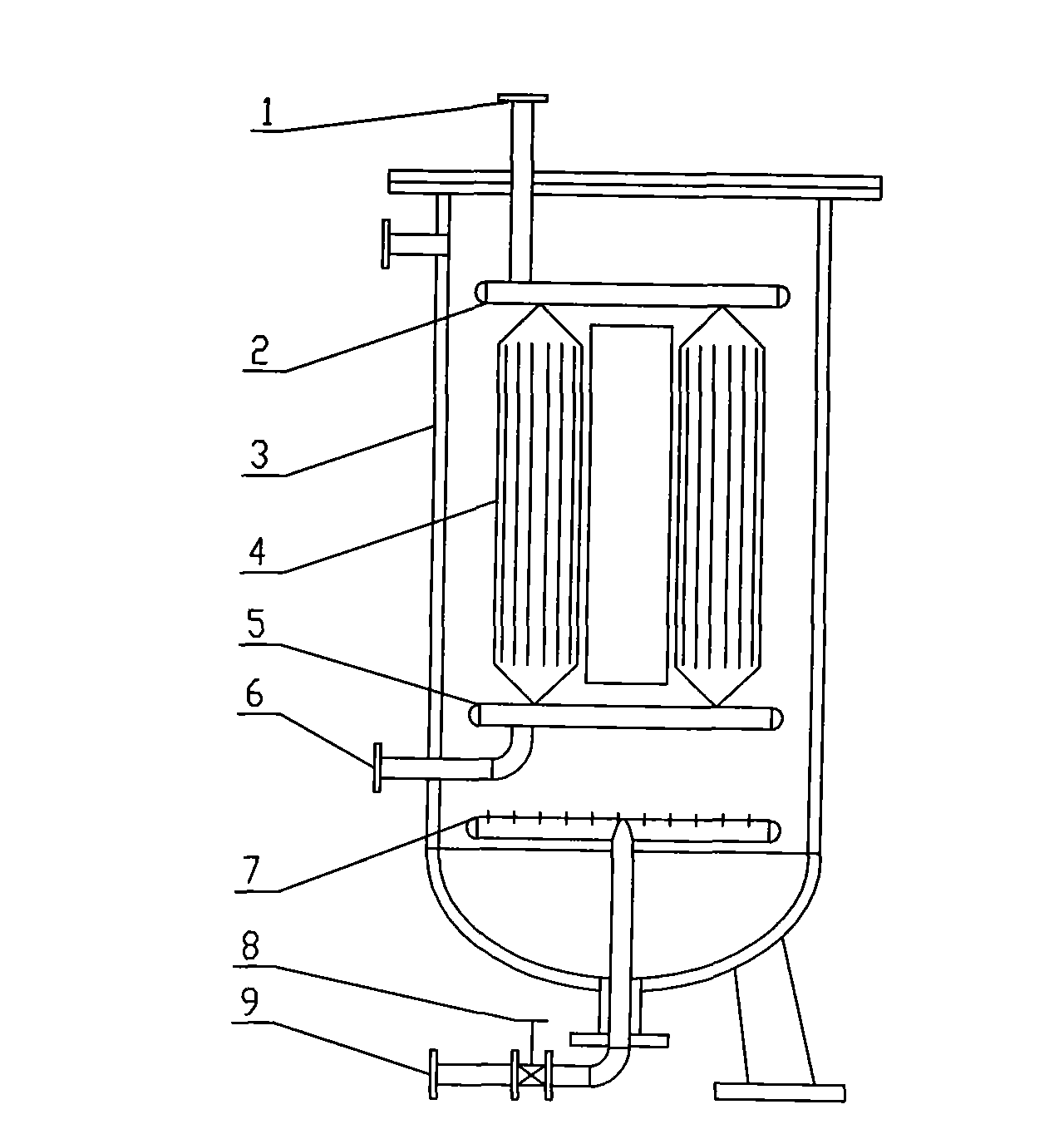 Water-bath steam heating gasification furnace