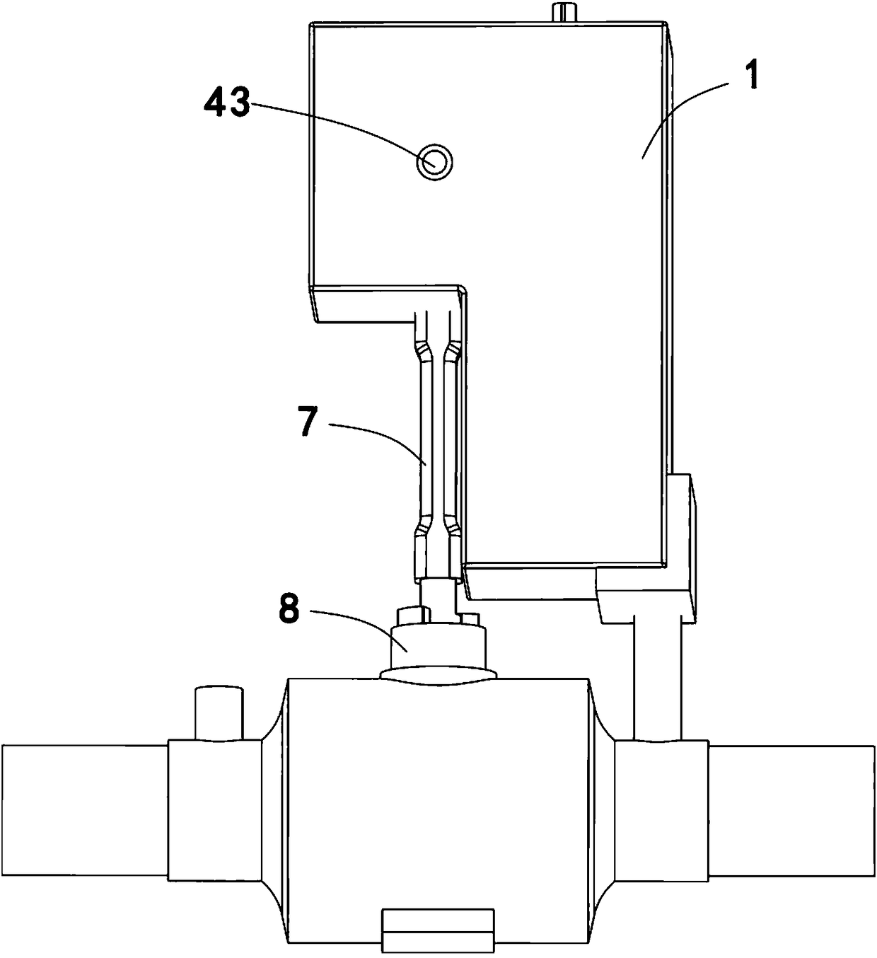 Manual/electric integrated PE ball valve opening and closing device