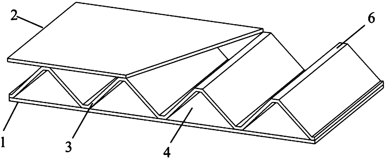 Corrugated-square cellular composite sandwich structure and preparation method thereof