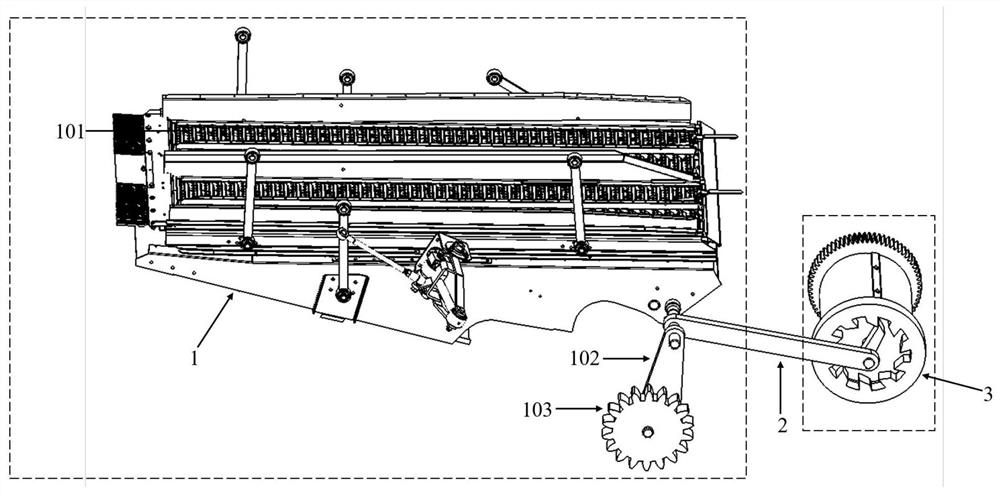 Energy recovery and cyclic utilization system for balancing load fluctuation of vibrating screen of combine harvester