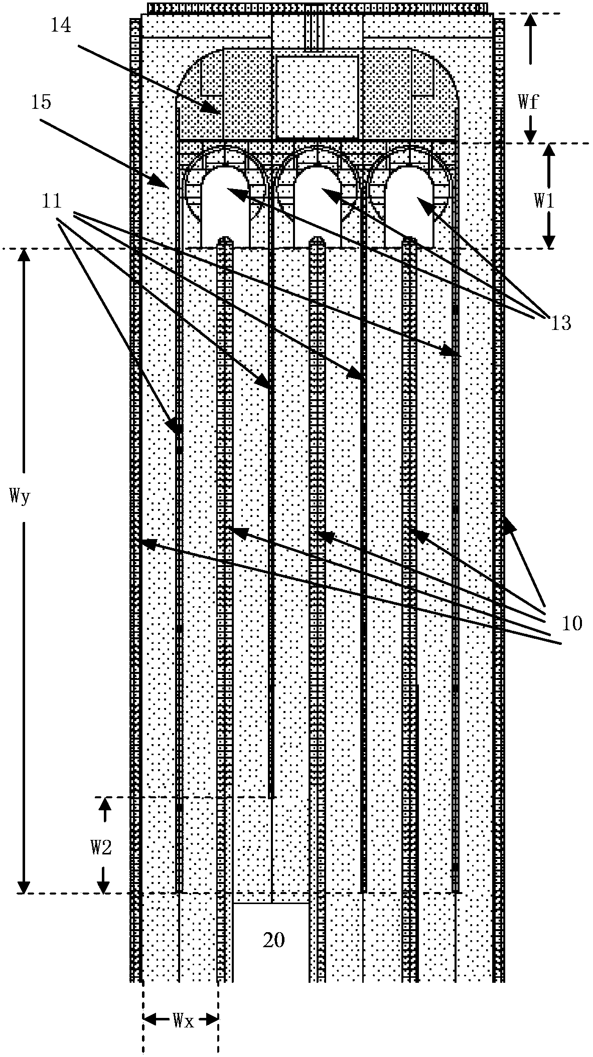 Simulation method of LDMOS (laterally diffused metal oxide semiconductor) array