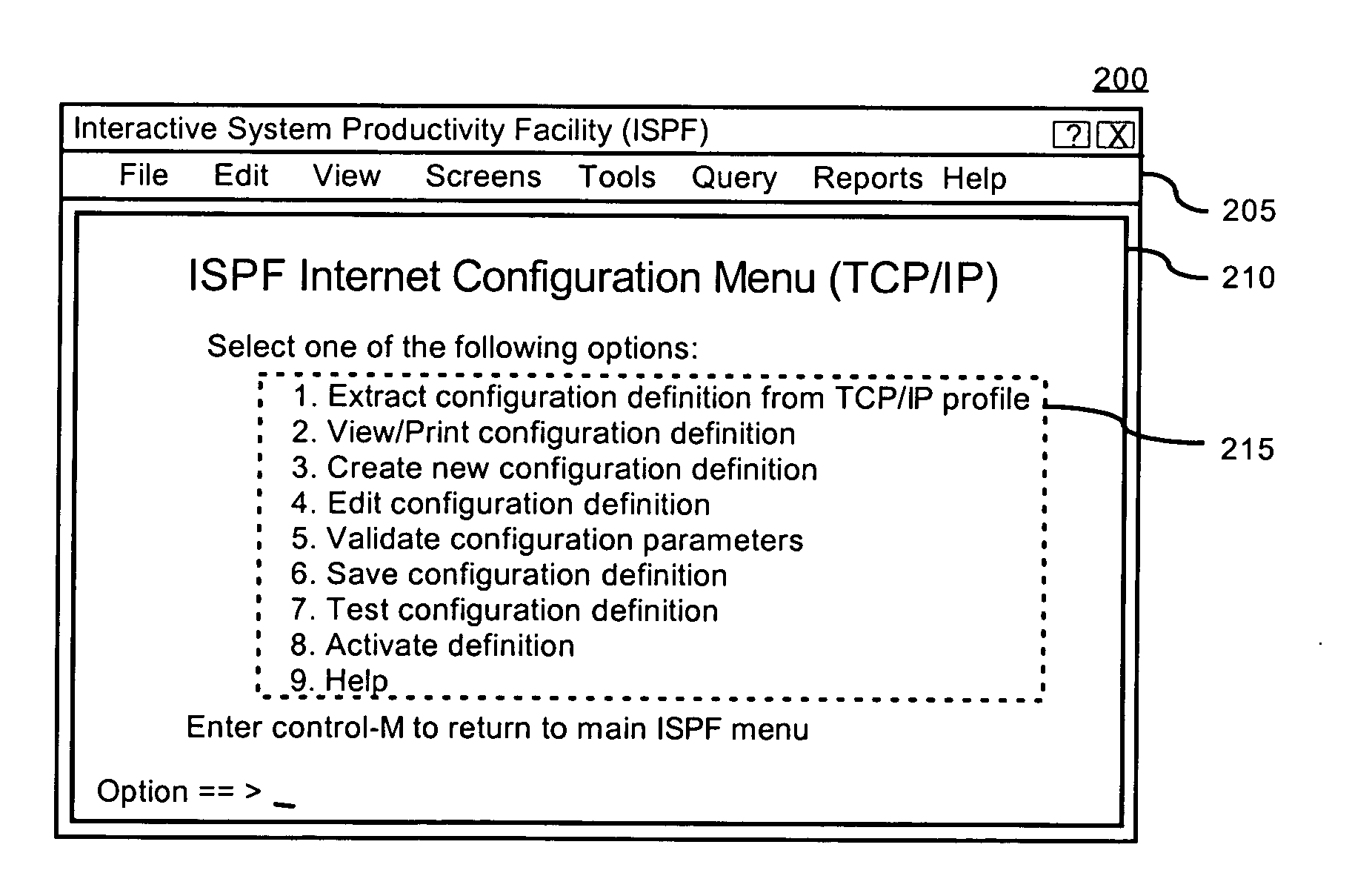 Interface for configuring internet communications on a z series computer