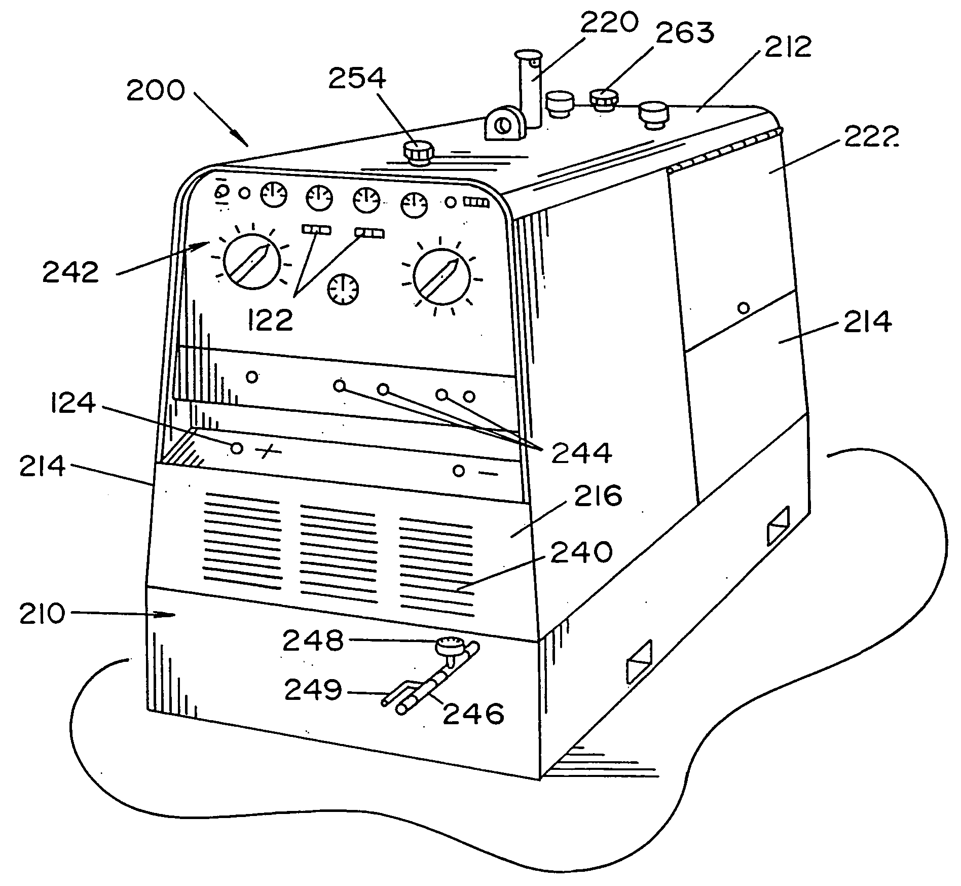 Self-contained integrated welder/generator and compressor