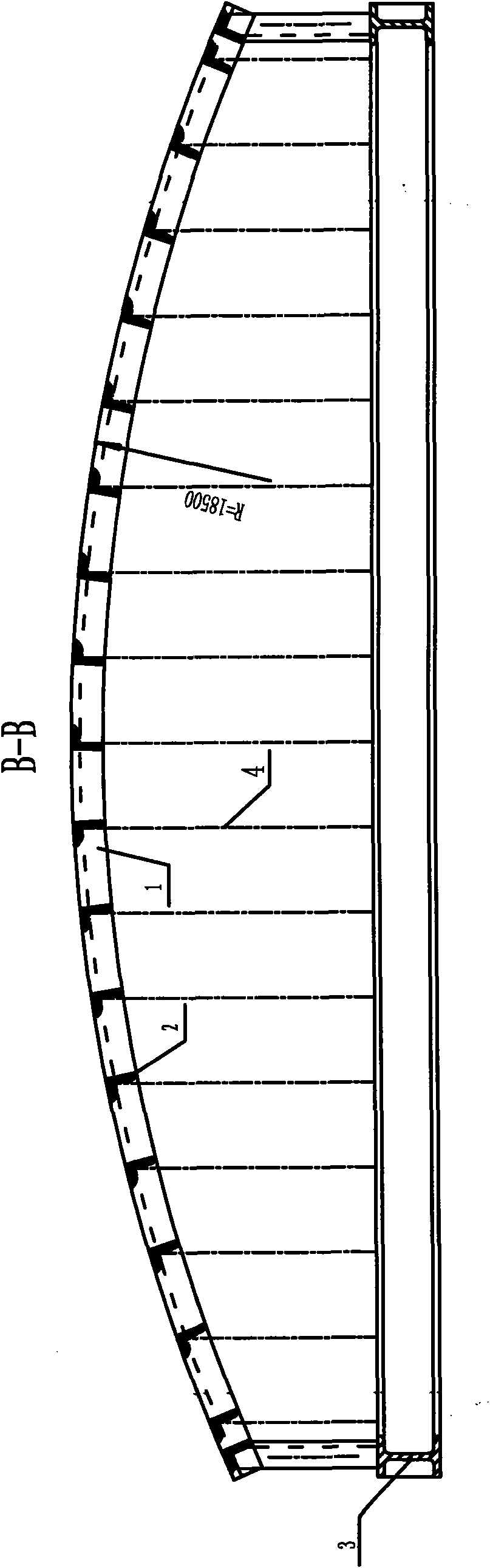 Preparation method of steel lining prefabricated moulding bed in nuclear power station