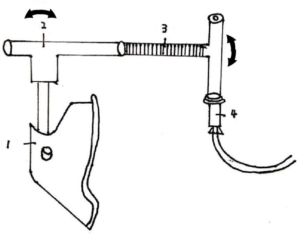 Atomizer connector for horizontal or semi-horizontal administration