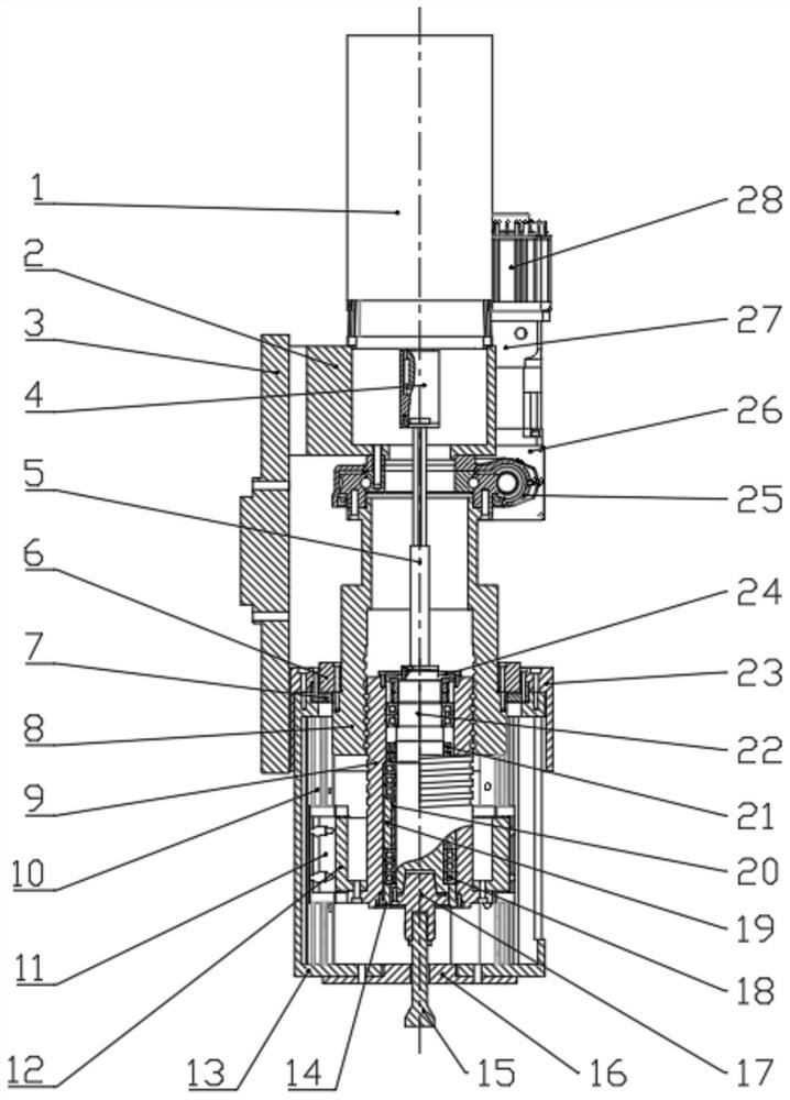 A friction plug repair welding spindle head device