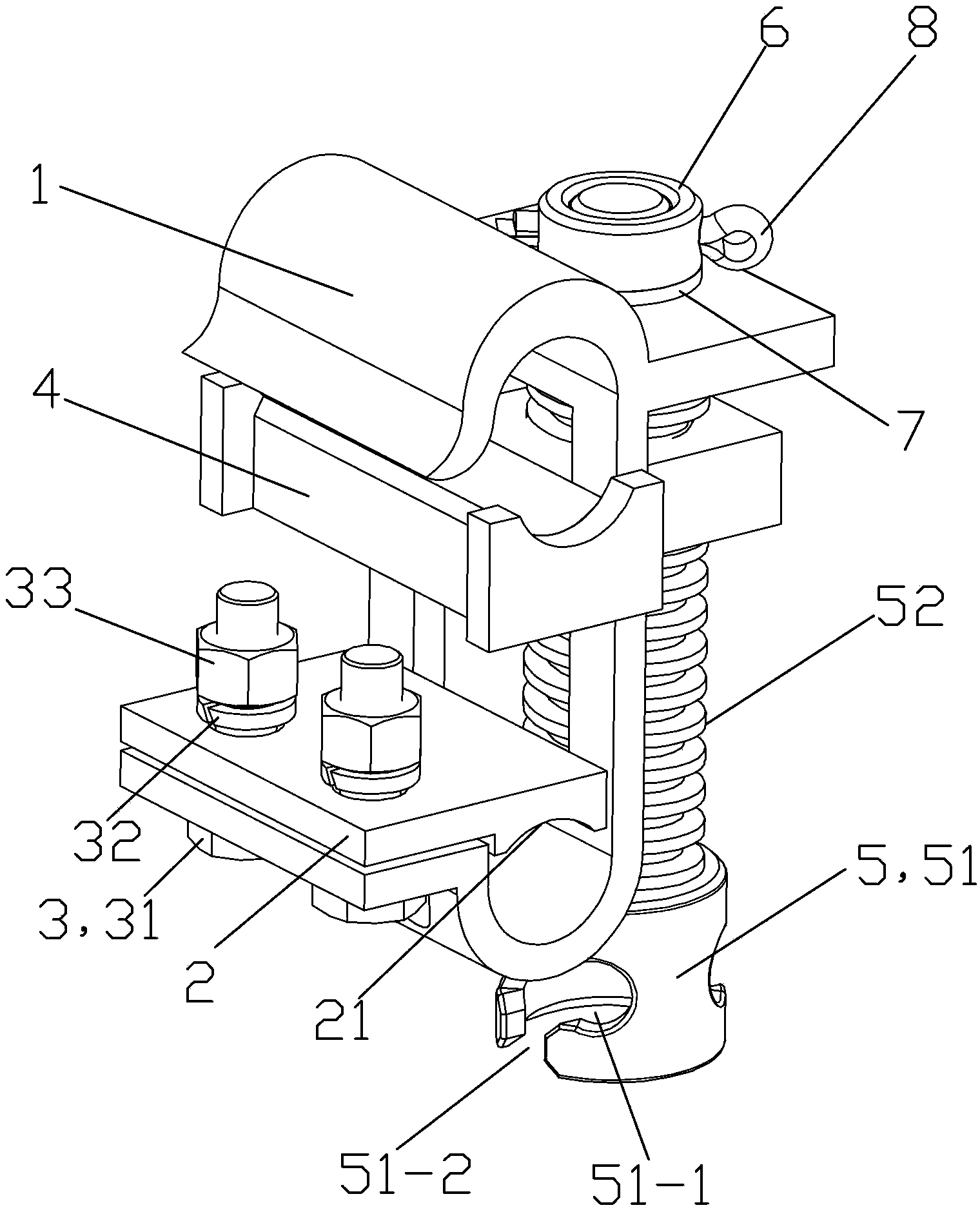 Ground potential operation non-bearing connection wire clamp
