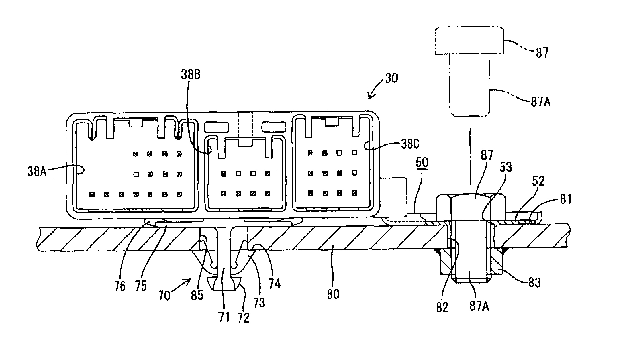 Ground connector and method of mounting it