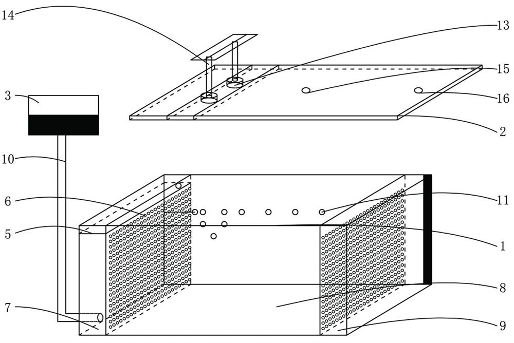 Dike foundation seepage deformation device under vertical load effect