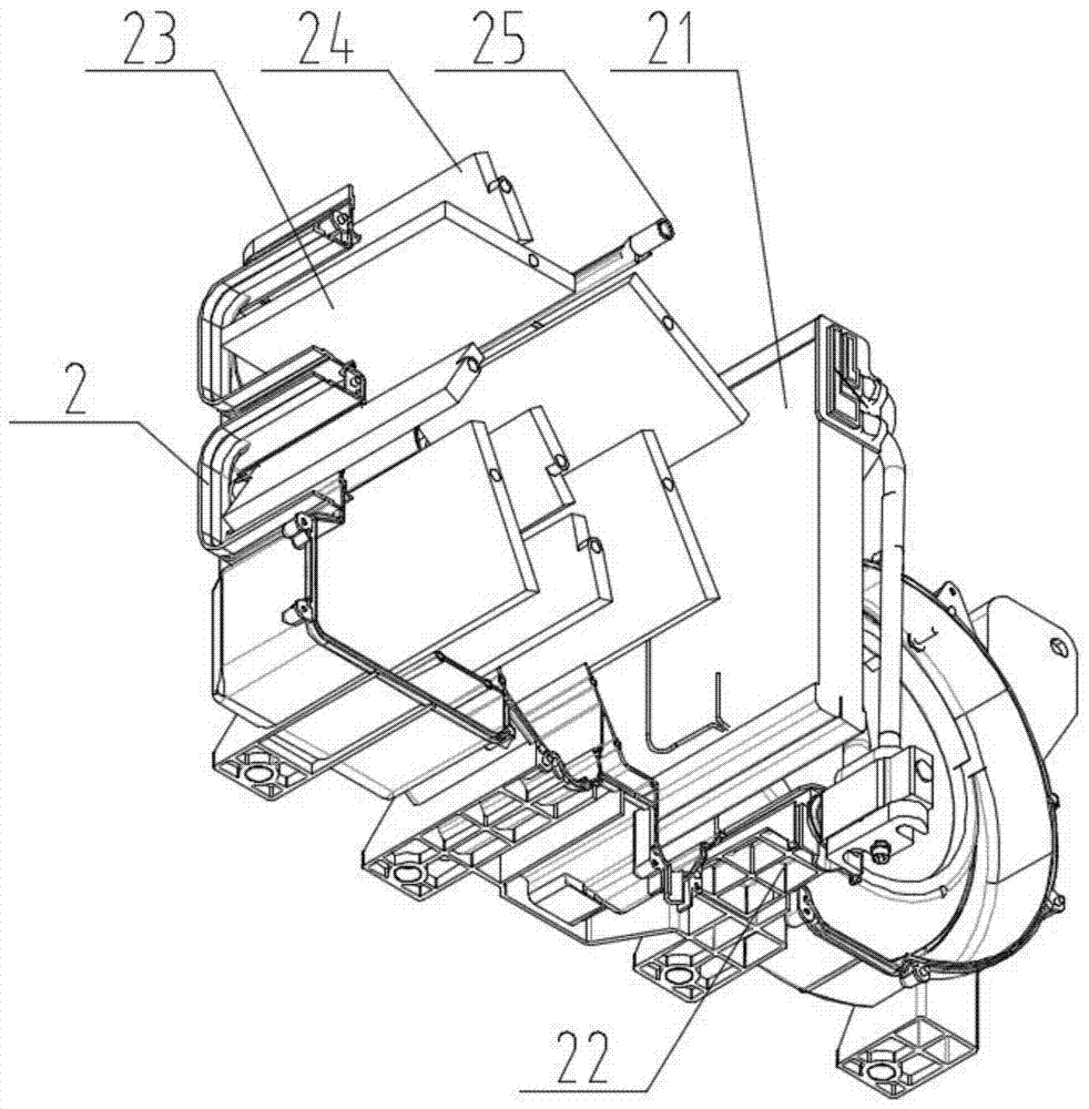 An assembly method of an excavator air conditioner indoor unit