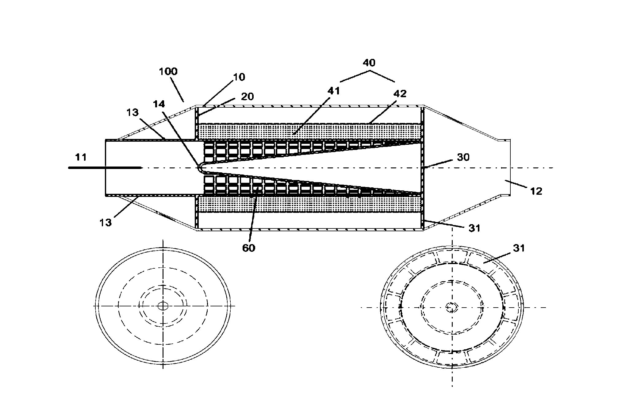 Filter device for filtering automobile exhaust gas
