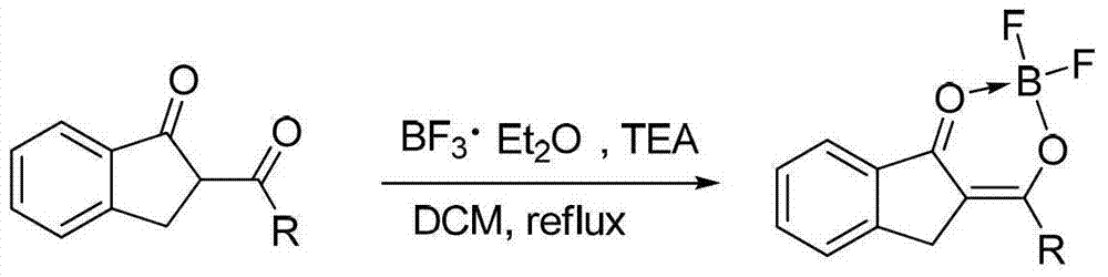 O,O two-tooth type organic boron difluoride fluorescent dye and preparation method thereof