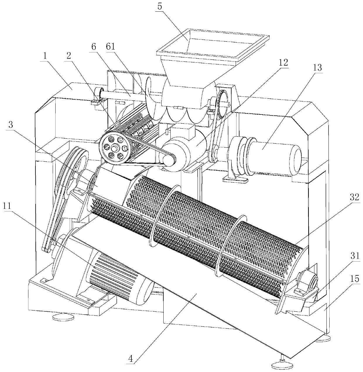 Camellia fruit husking machine