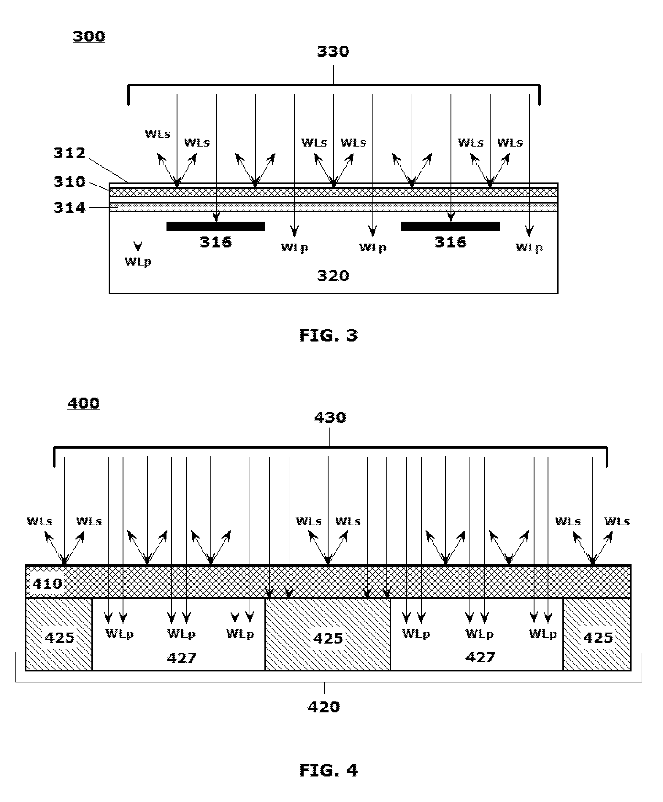 Systems and methods for producing laminates, layers and coatings including elements for scattering and passing selective wavelengths of electromagnetic energy