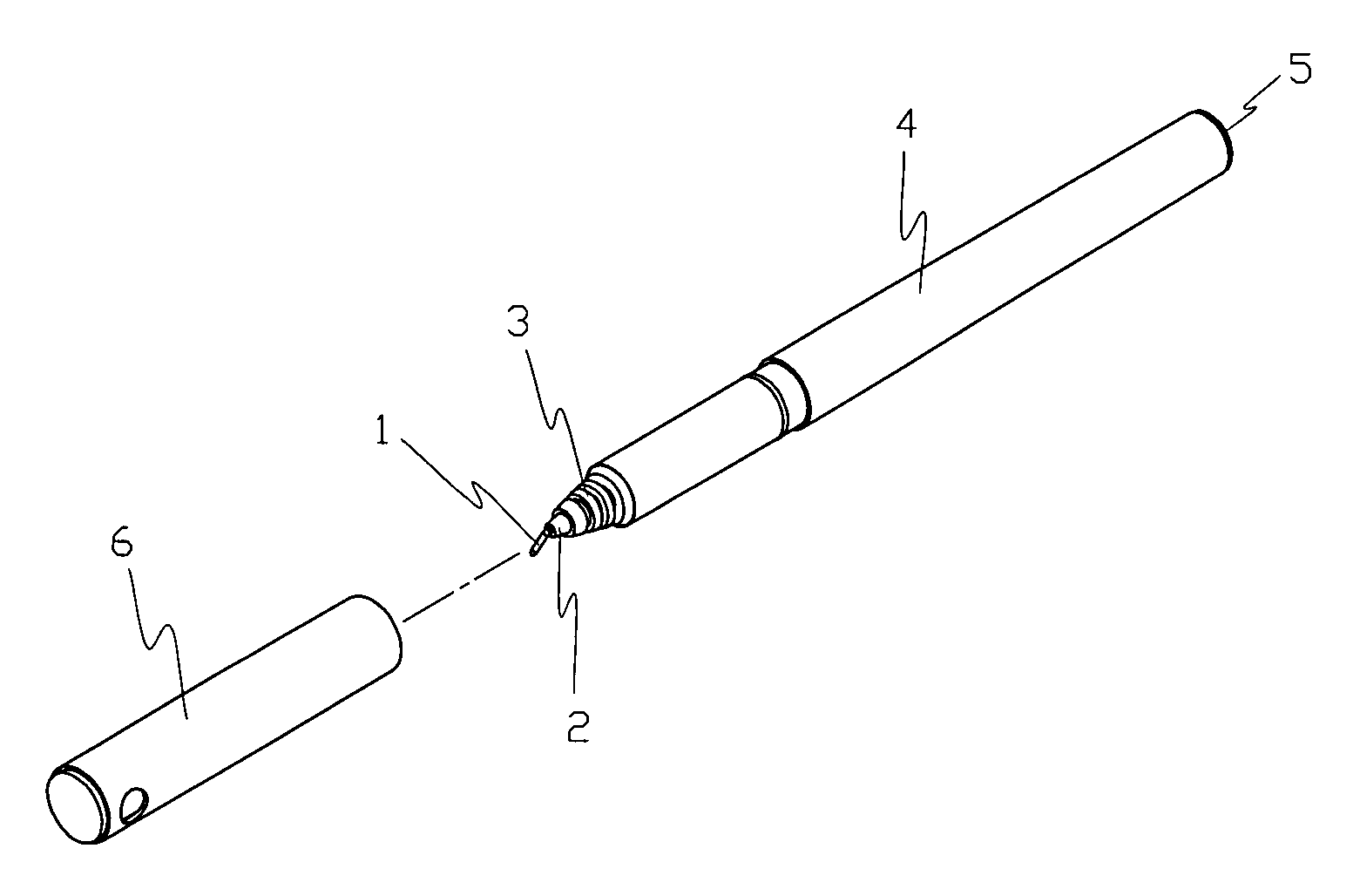 Pen with bent tip