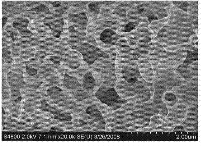 Preparation method for fuel cell compound proton exchange membrane enhanced by using SiO2 three-dimensional ultra-thin membrane