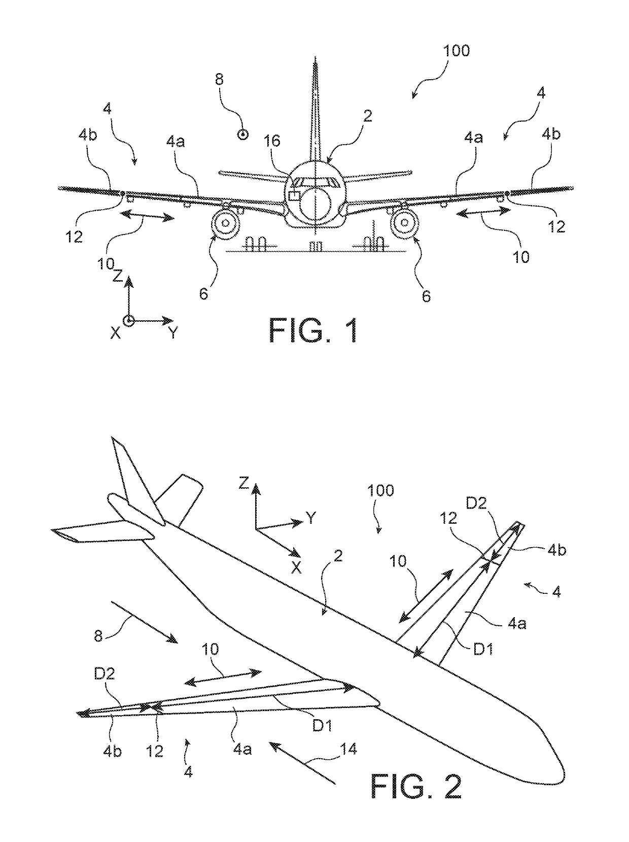 Aircraft wing comprising a controllable-attack wing tip