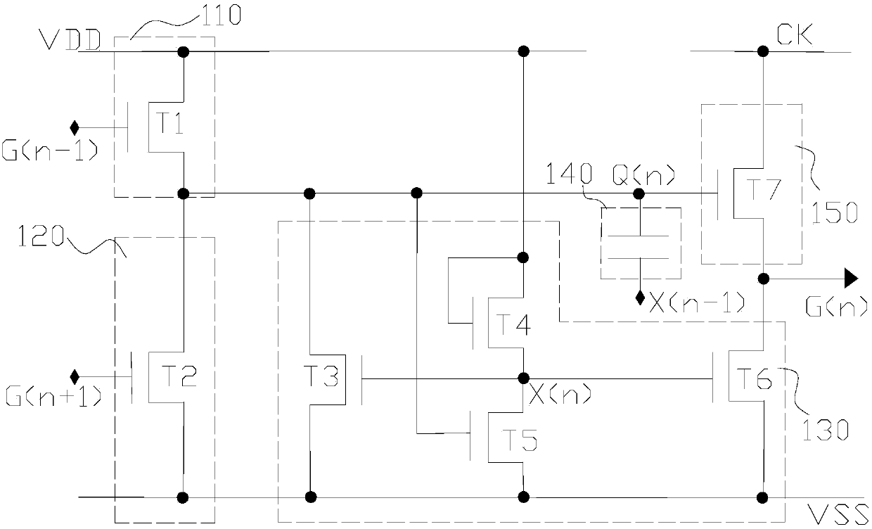 An array substrate row driving circuit
