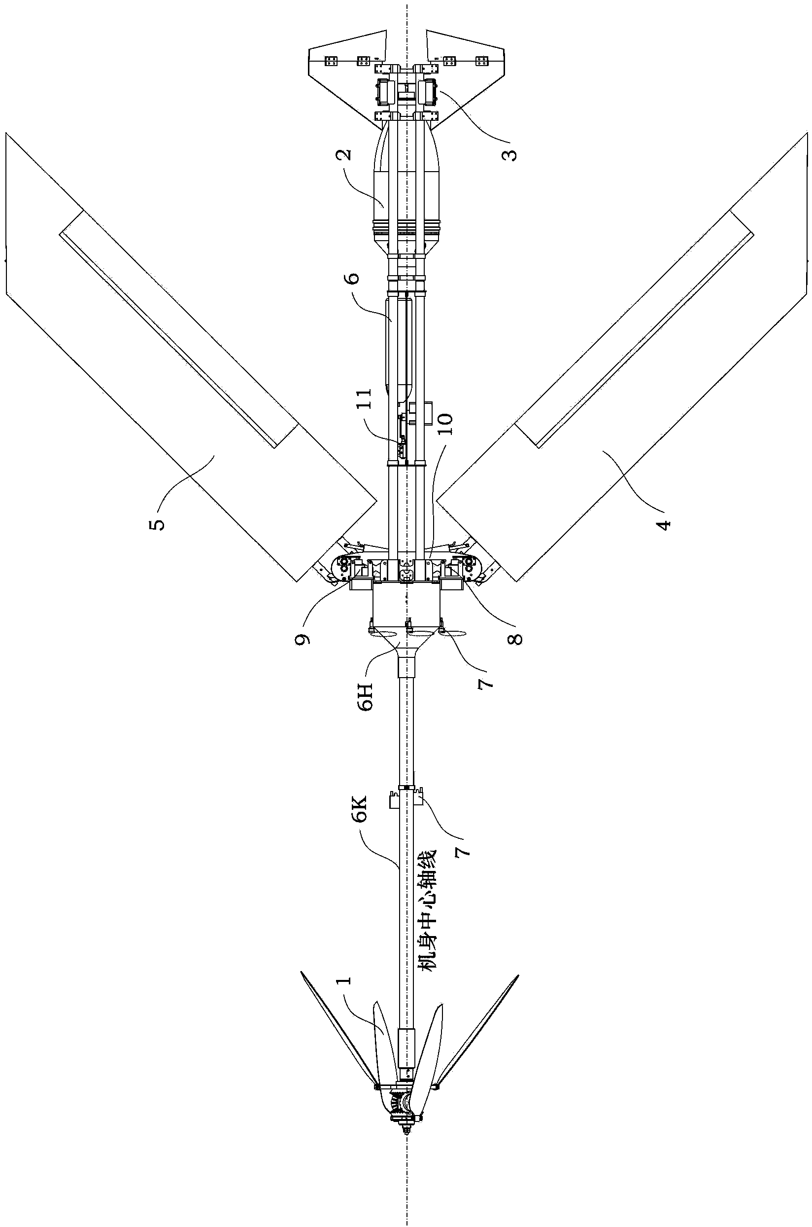 Aerial propelling device suitable for amphibious unmanned aerial vehicle