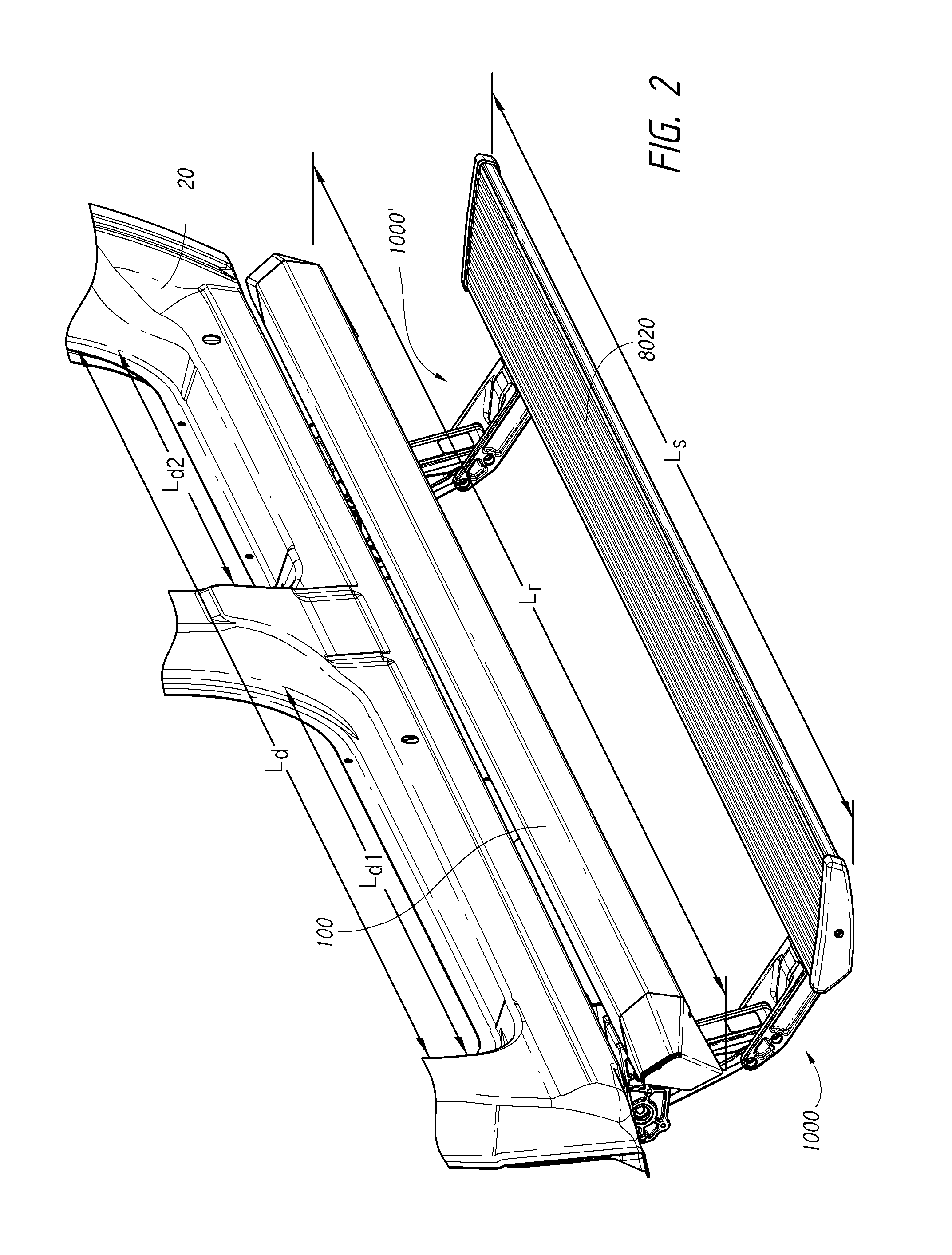 Retractable step and side bar assembly for raised vehicle