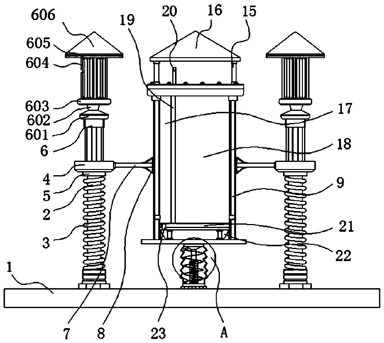 Dustbin with environmental protection function for environmental engineering