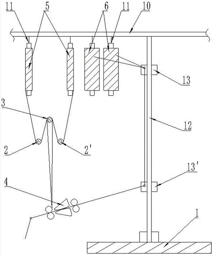Tension adjustment device for embedded spinning