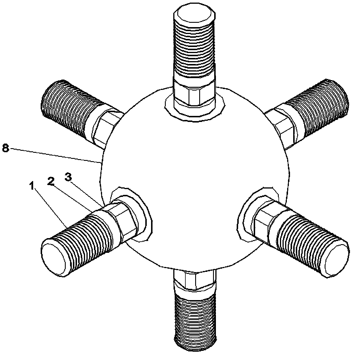 Screw joint spherical hinge structure suitable for truss connection