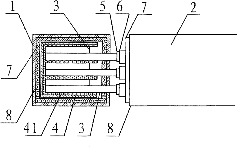 Totally-enclosed refractory flame-retardant flexible branch bus