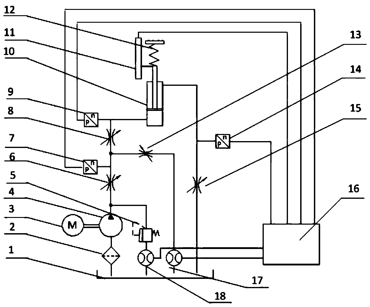 Flexible hydraulic throttling speed regulation loop experiment system