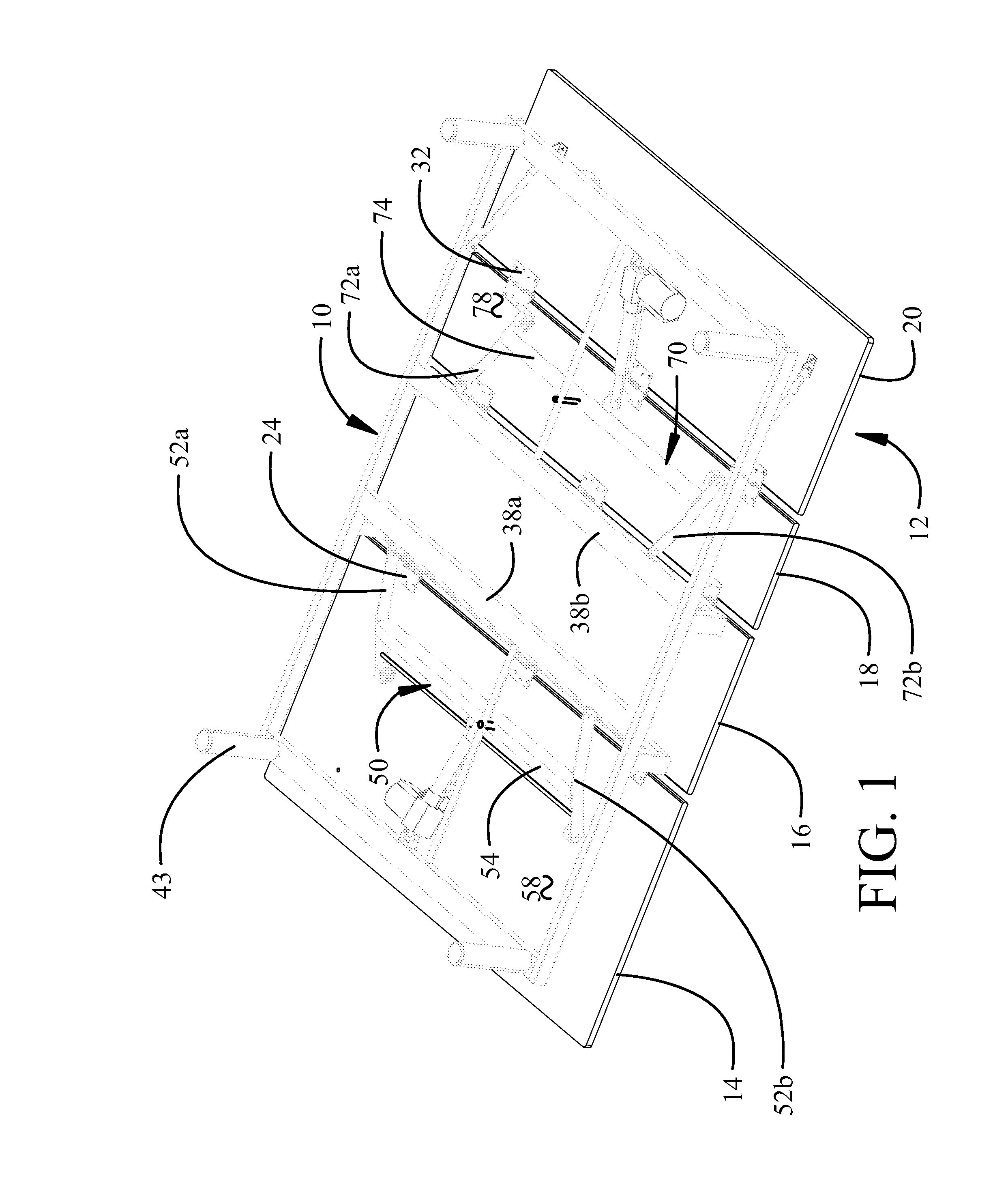 Articulating bed with simplified actuation