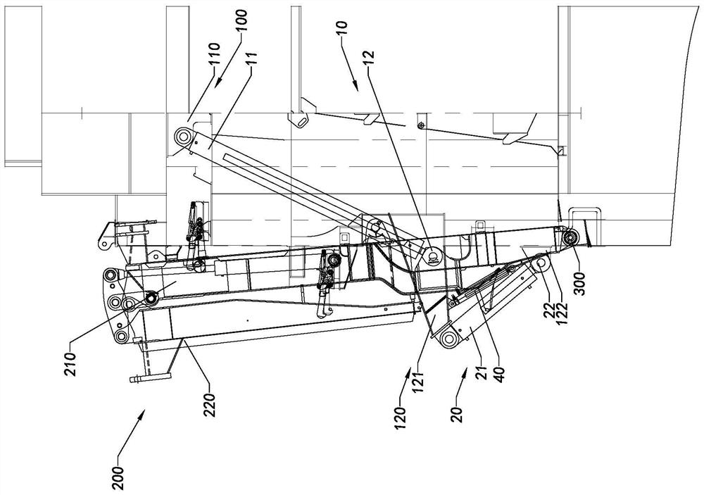 Marine stern ramp traction system and unfolding method thereof