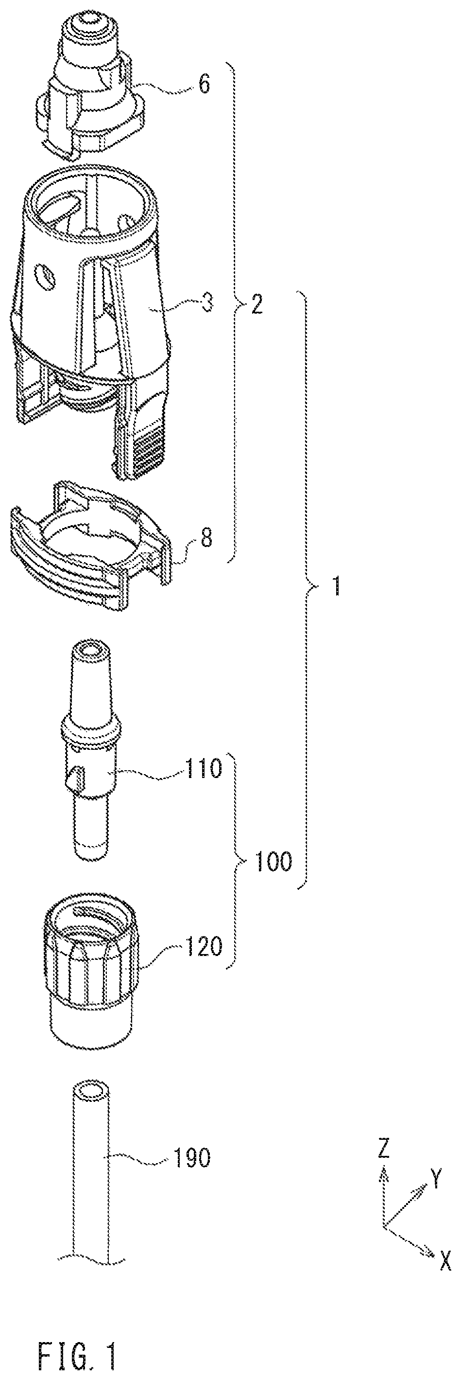 Lever lock-type male connector and male connector assembly