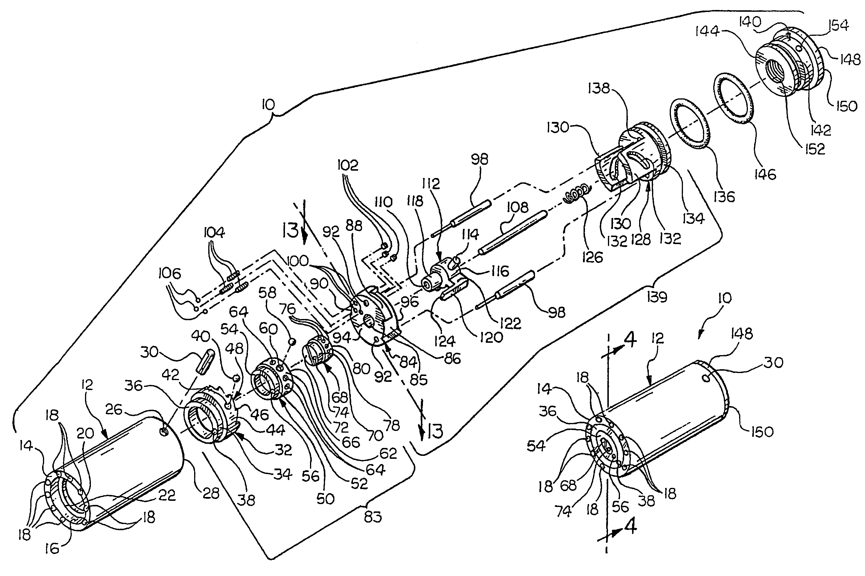 Numbering device for molded or cast parts