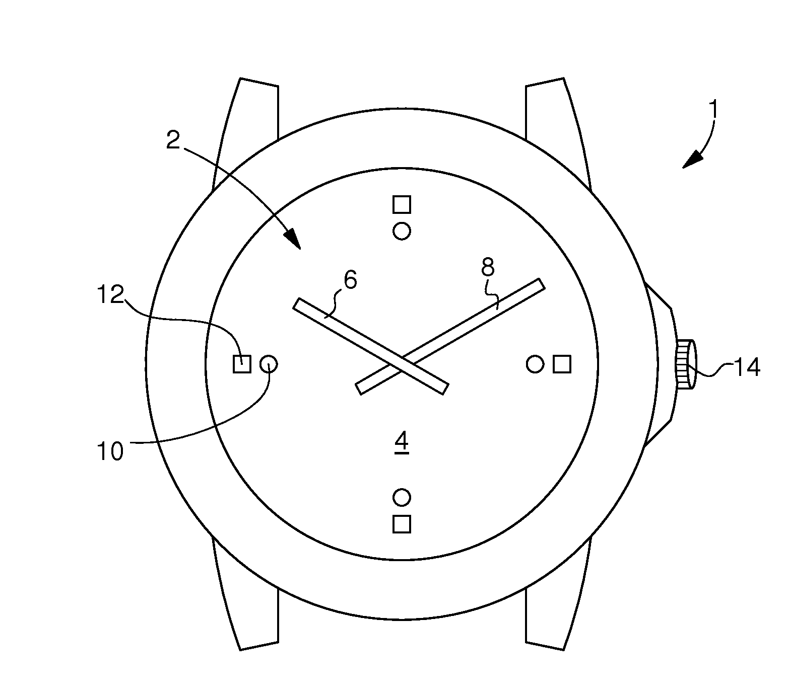 Wearable object such as a timepiece including means for triggering an electronic control function