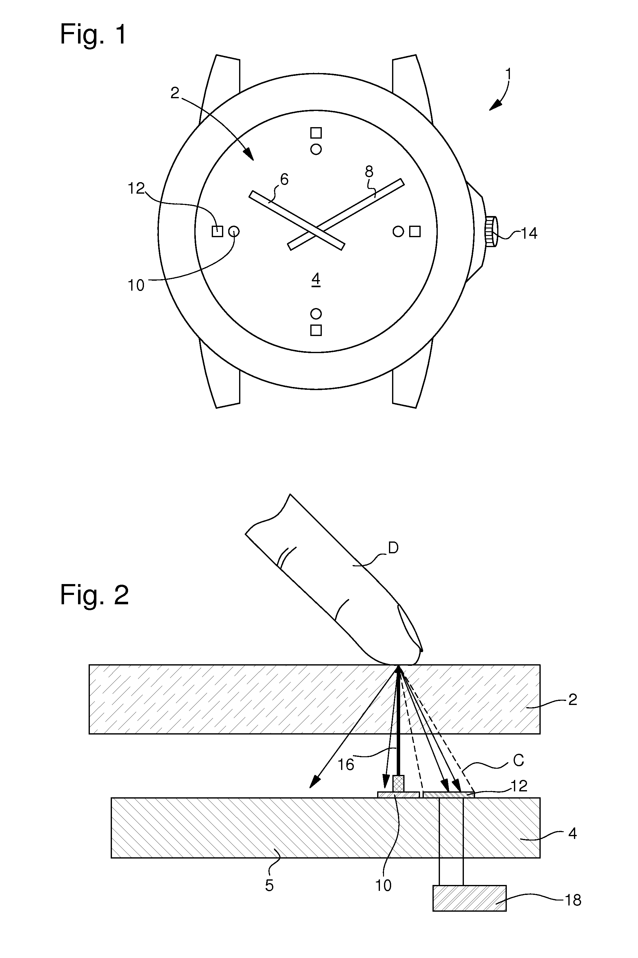 Wearable object such as a timepiece including means for triggering an electronic control function
