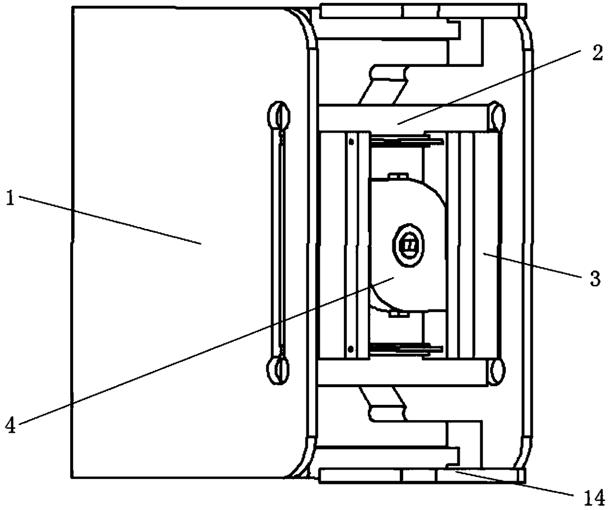 A knife box mechanism of a disc-shaped hob of a shield machine and its use method