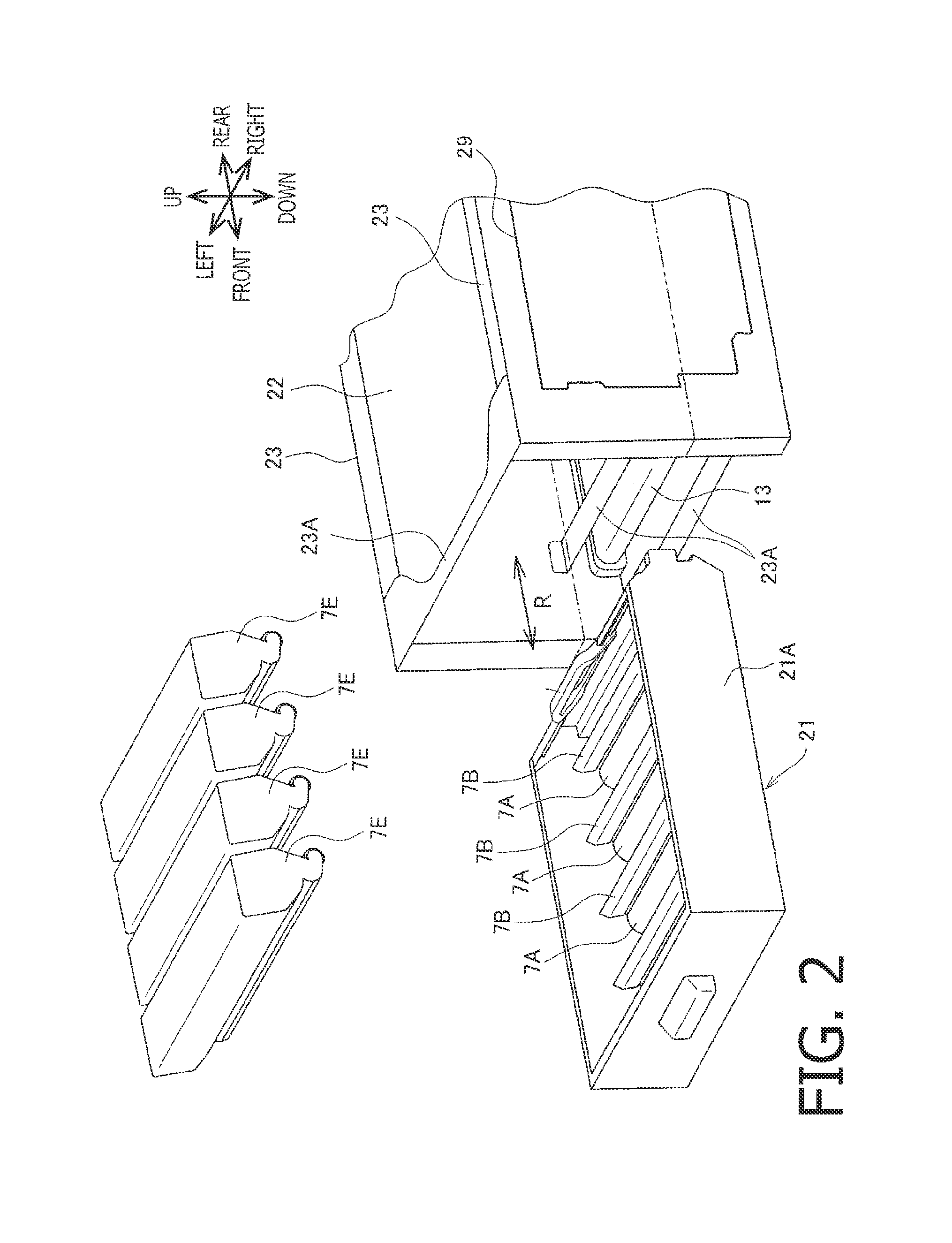 Image formation device having first frame for supporting image formation unit and second frame of lower flexure rigidity