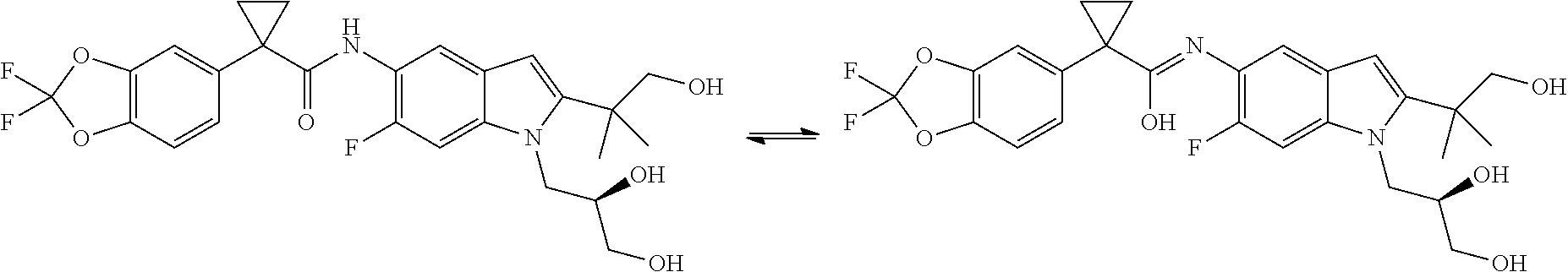 Formulations of (R)-1-(2,2-difluorobenzo[D] [1,3] dioxol-5-yl)-N-(1-(2,3-dihydroxypropyl)-6-fluoro-2-(1-hydroxy-2-methylpropan-2-yl)-1H-indol-5-yl)cyclopropanecarboxamide