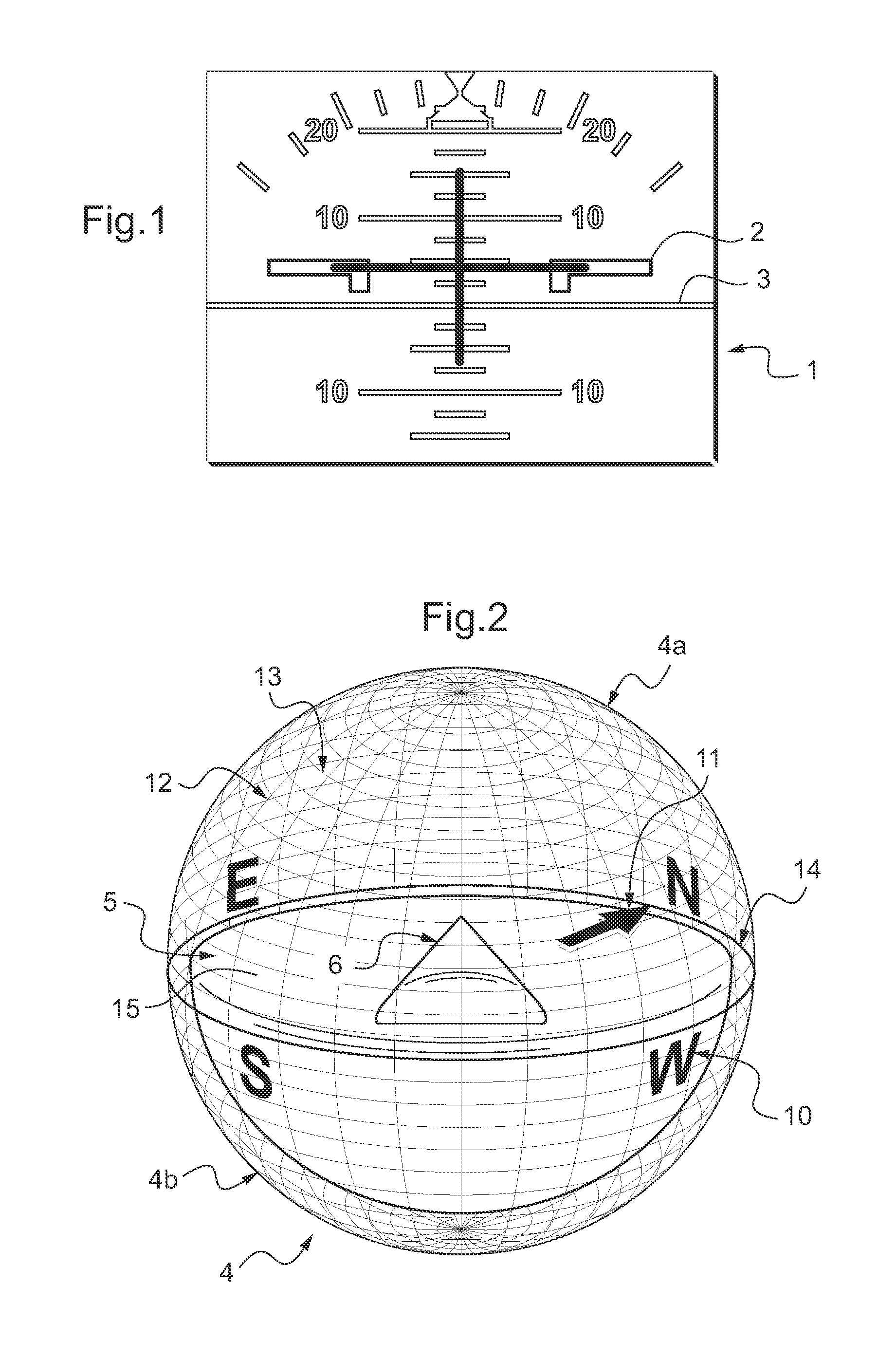 Method for presenting spatial attitude and heading information of a vehicle